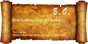 Bartakovics Olivér névjegykártya