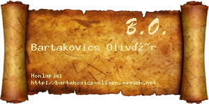 Bartakovics Olivér névjegykártya